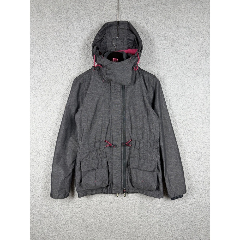 SUPERDRY Womens Windcheater Hooded Windbreaker Jacket Japan Size XS Gray - Picture 1 of 8